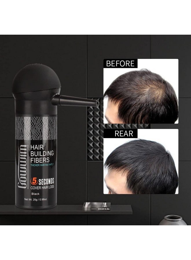 gowwim Hair Fibers for Thinning Hair 25g Hair Building Fibers 100% Undetectable,Instantly Cover Sparse Hair Areas-Bald Spots Cover Up. (Mid Brown) - Image 2