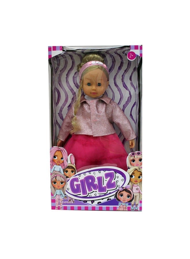 Dimian Girlz Fashion Doll – 46 cm Doll with Elegant Pink/Rose Dress for Kids - Image 3