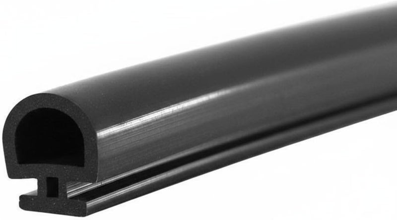 Aluminum Door Gasket, soundproof, Array, Black, Elastic PVC, 6mm Base Width, 10m Length - Image 1