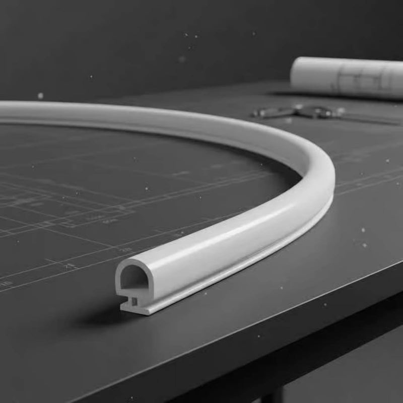 Aluminum Door Gasket, soundproof, Array, Black, Elastic PVC, 6mm Base Width, 10m Length - Image 4