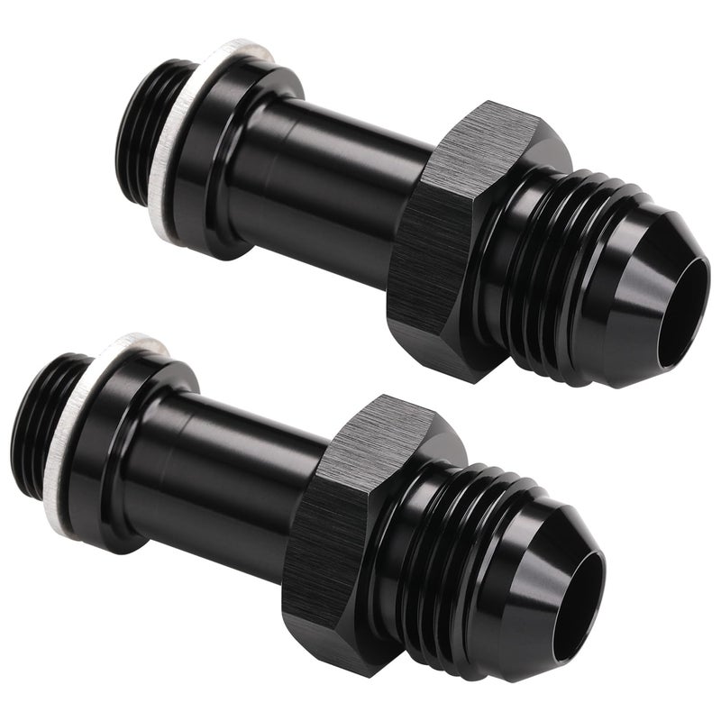 Podavelle 8AN Male Flare to 91624 Carb Carburetor Inlet Fitting Adapter 218 Inch Long Aluminum Black Pack of 2 - Image 2