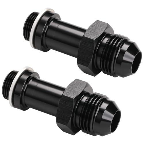 Podavelle 8AN Male Flare to 91624 Carb Carburetor Inlet Fitting Adapter 218 Inch Long Aluminum Black Pack of 2 - Image 1