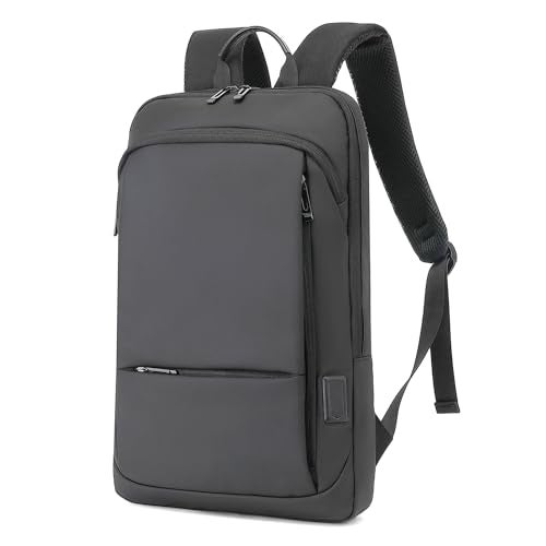 AUGUR Business Slim Backpack for Men Women 15.6 inch Water Resistant Laptop Backpack with USB Charger Computer Notebooks Lightweight Small Backpacks For School/Travel/Business/Work/College Bag - Image 1