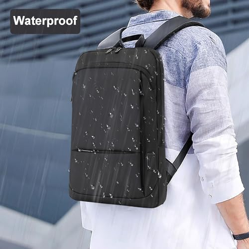 AUGUR Business Slim Backpack for Men Women 15.6 inch Water Resistant Laptop Backpack with USB Charger Computer Notebooks Lightweight Small Backpacks For School/Travel/Business/Work/College Bag - Image 2