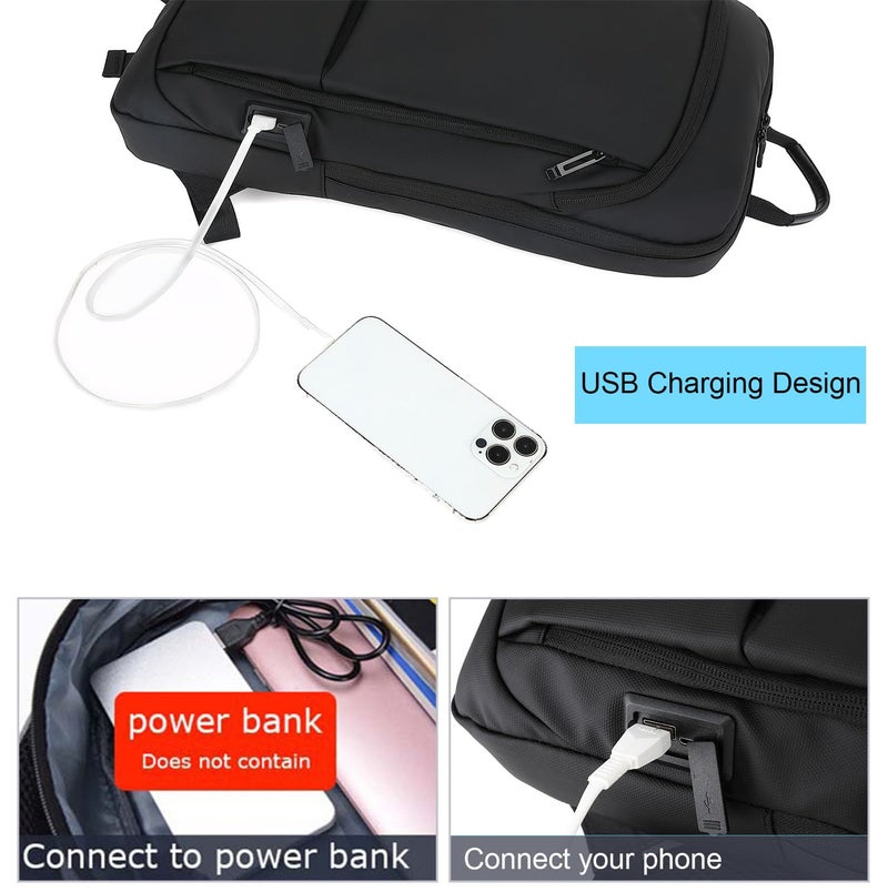 AUGUR Business Slim Backpack for Men Women 15.6 inch Water Resistant Laptop Backpack with USB Charger Computer Notebooks Lightweight Small Backpacks For School/Travel/Business/Work/College Bag - Image 5
