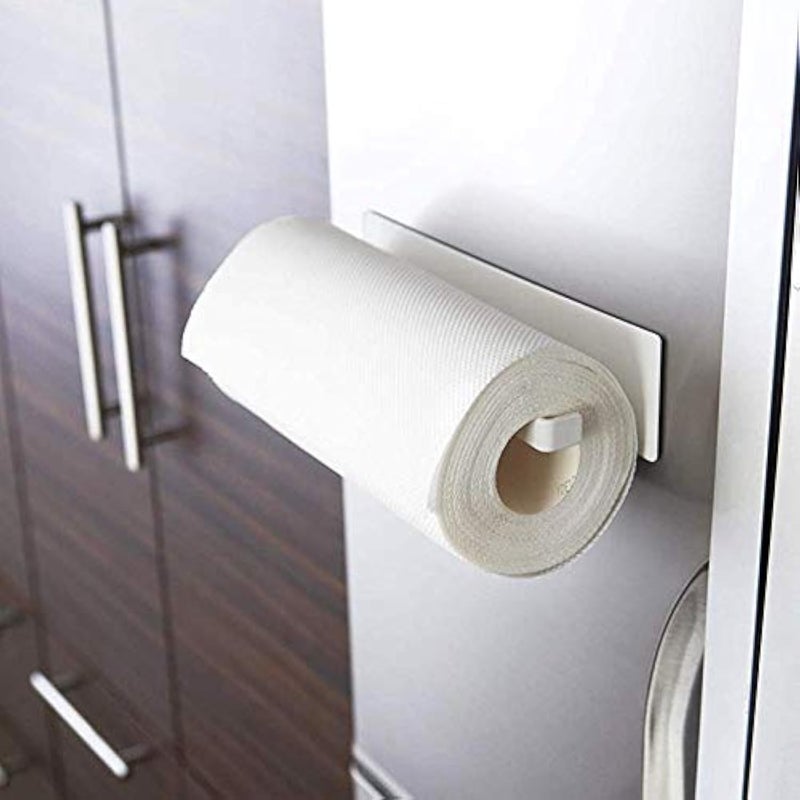 RASIKVAR Rasikvar Adhesive Wall Hanging Kitchen Towel Rack Tissue Roll Paper Hanger Wardrobe Scarf Tie Stand Bathroom Slippers Drain Rack E Towel Rack  - Image 1