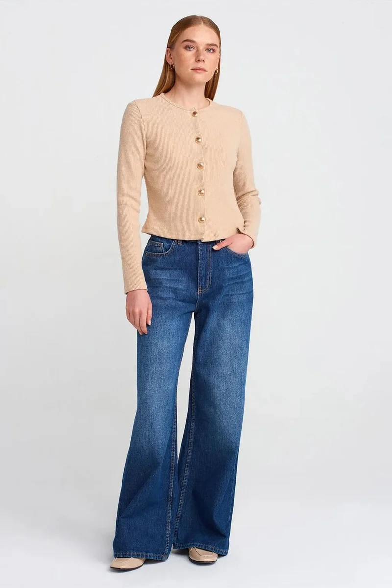 DILVIN High-Waist Wide-Leg Denim Jeans