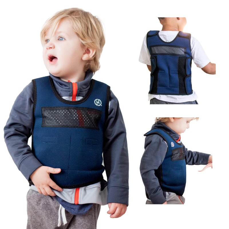 Harkla Weighted Vest for Kids Neoprene Compression Vest Ages 2 to 4 Adjustable Kids Weighted Vest with 2lb Weight Breathable and Washable Compression Vest Small
