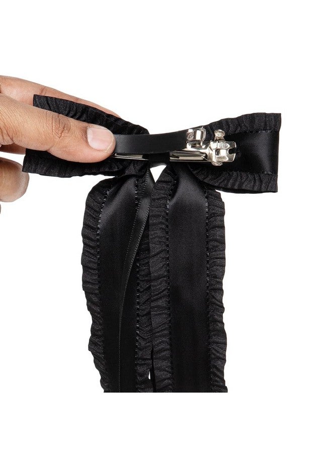 Radhu & Kabby Satin Hair Bow for Women | Versatile Hair Accessory with Barrette Clip | Elegant Ribbon Design for Weddings & Special Occasions | Set of 4 - Image 5