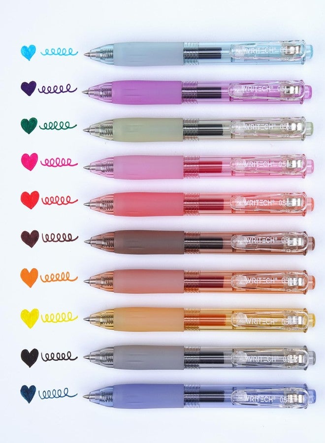 WRITECH Retractable Gel Pens Quick Dry Ink Pens 0.5mm Bullet Multicolor For Journaling, Drawing, Doodling, and Notetaking (Multicolor) - Image 2