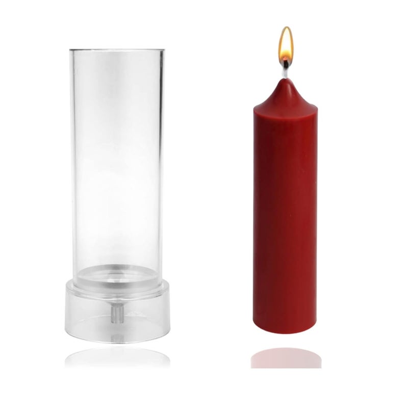 SOFTCREATO Long Tapered Sleek Pillar Candle Mold I Round Head Rod Cylinder Acrylic Candlestick Wax Beeswax Mold I for DIY Handmade Ornament Aromatherapy Cake Home Party Dcor Art Craft Making 38X13 CM