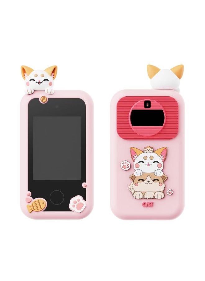 HD Photo Video SLR Camera Children's Digital Multi-function Large Screen Mobile Phone Camera Gifts-Color:Cat Powder  - Image 1