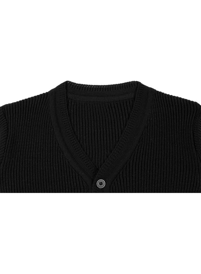 Lilax Lilax Baby Boys Basic Long Sleeve V-Neck Classic Knit Cardigan Sweater  - Image 4