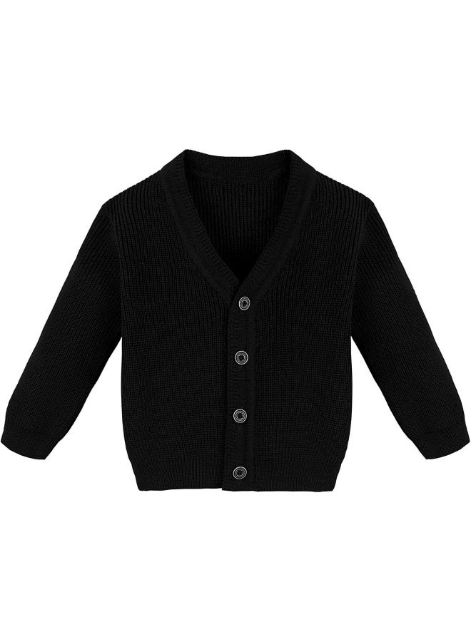 Lilax Lilax Baby Boys Basic Long Sleeve V-Neck Classic Knit Cardigan Sweater  - Image 1