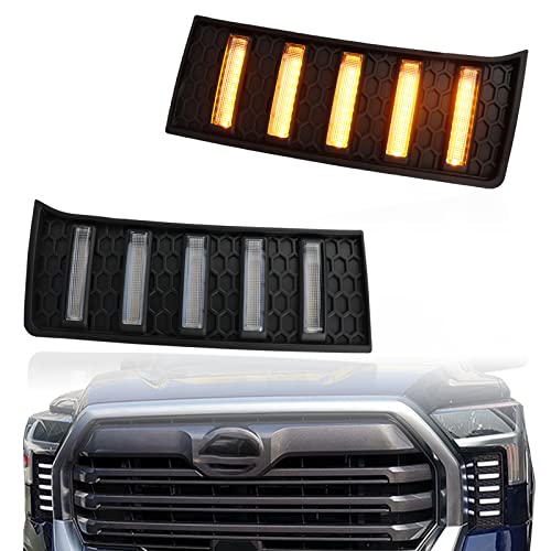 PGTOPONE Switchback WhiteAmber LED Front Fog Daytime Running Lamp Dynamic Sequential LED Turn Signal Light Function Compatible with Toyota Tundra 2022 2023 SR SR5 Limited