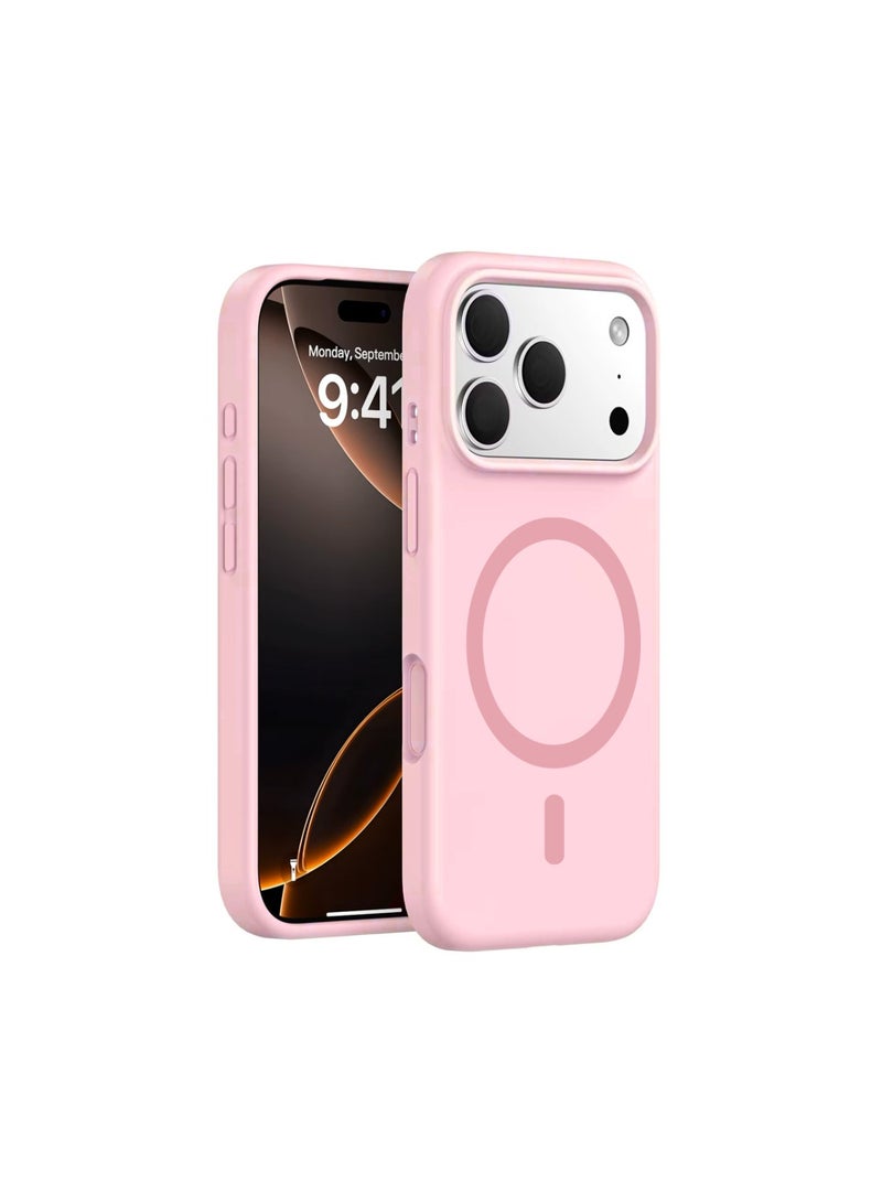 Mobcos iPhone 17 Pro Max Pink Elite Ring Premium Silicone Magnetic Wireless Charging Case for iPhone | Silky Soft Touch | Military-Grade Shockproof Protection | Strong Magnetic Compatibility | Luxury Slim Cover - Image 1