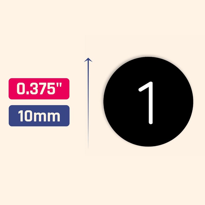 TownStix 25 ورقة ملصقات أرقام 1100 04 دائري أسود عبوة من 2500 - Image 2