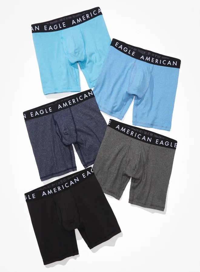 امريكان ايجل AEO Solid 6" Classic Boxer Brief 5-Pack