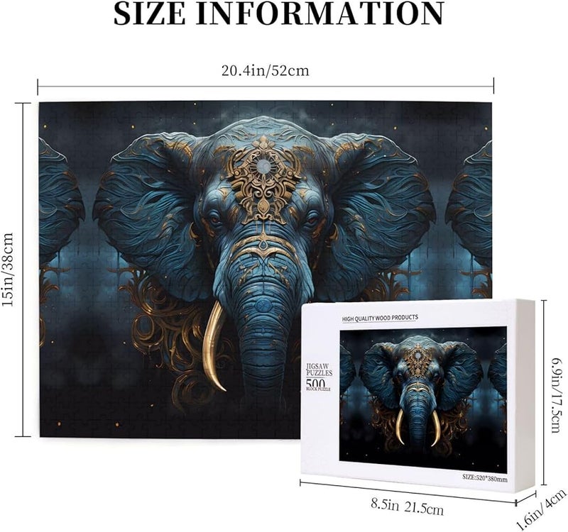 Phayah Eerie Elephant 500 Piece Jigsaw Puzzle For Adults Home Decor 20 4 X 15 Inches - Image 5