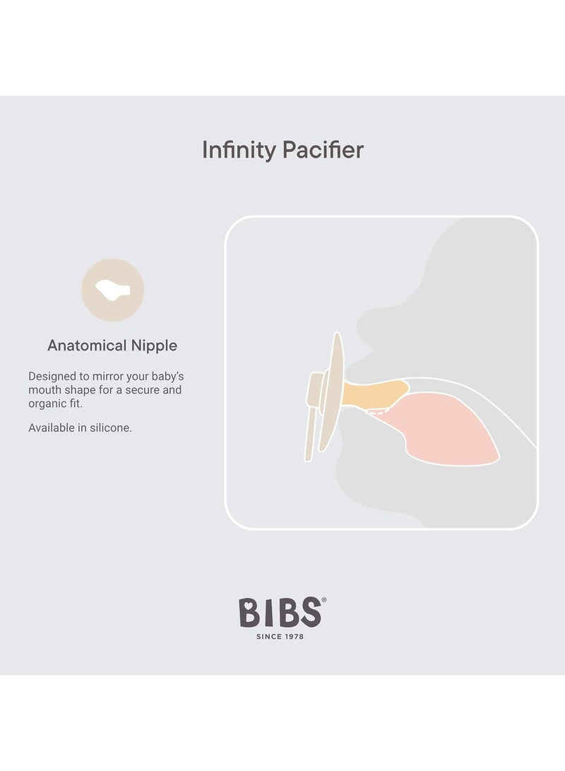 BIBS Pacifier Infinity 2 PACK Anatomical Silicone Size 2 Vanilla/Pine - Image 3