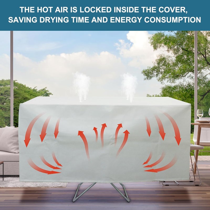 Delixike Heated Clothes Airer Drying Cover, Heavy Duty Electric Clothes Dryer Cover Helps to Speed Up Drying and Save Winter Bill. - Image 3