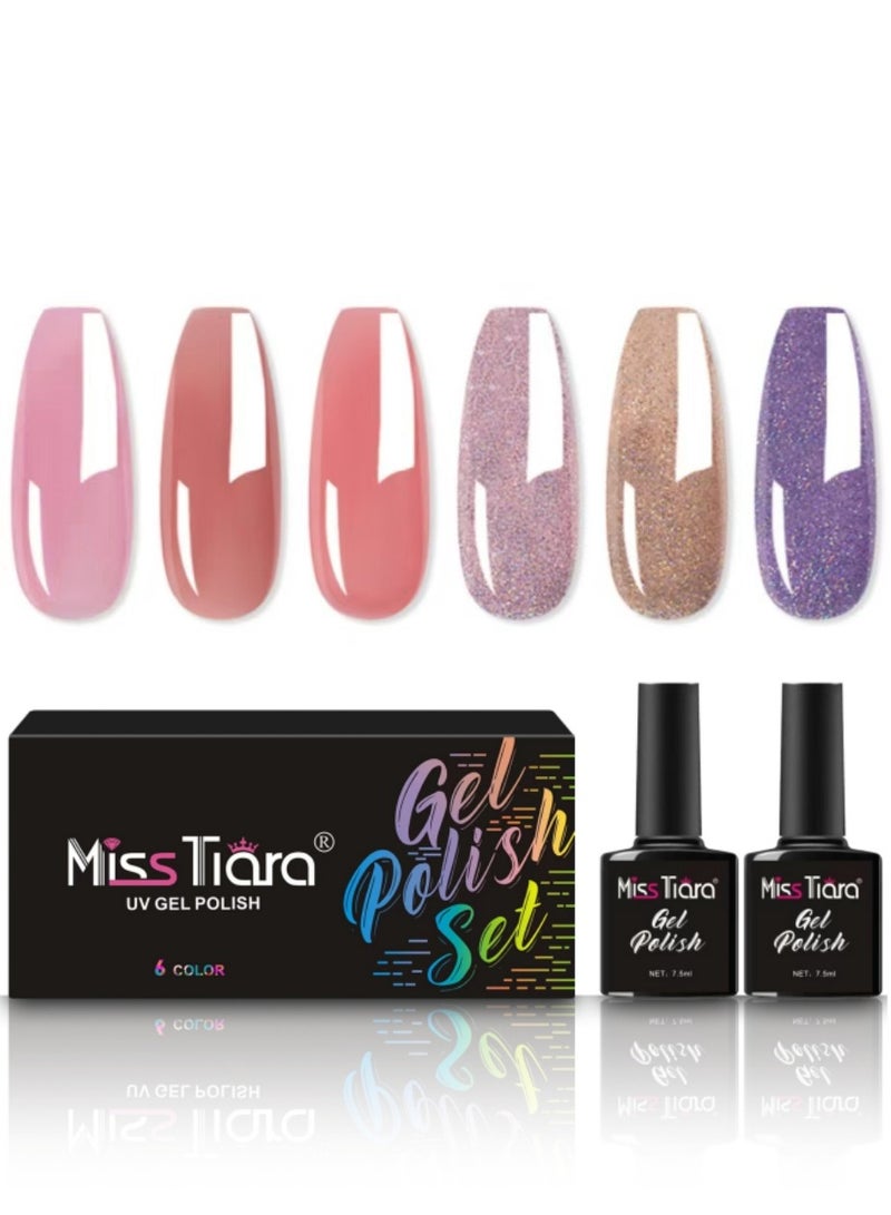 MissTiara 6-Piece UV and LED Nail Gel Polish Set - Image 1