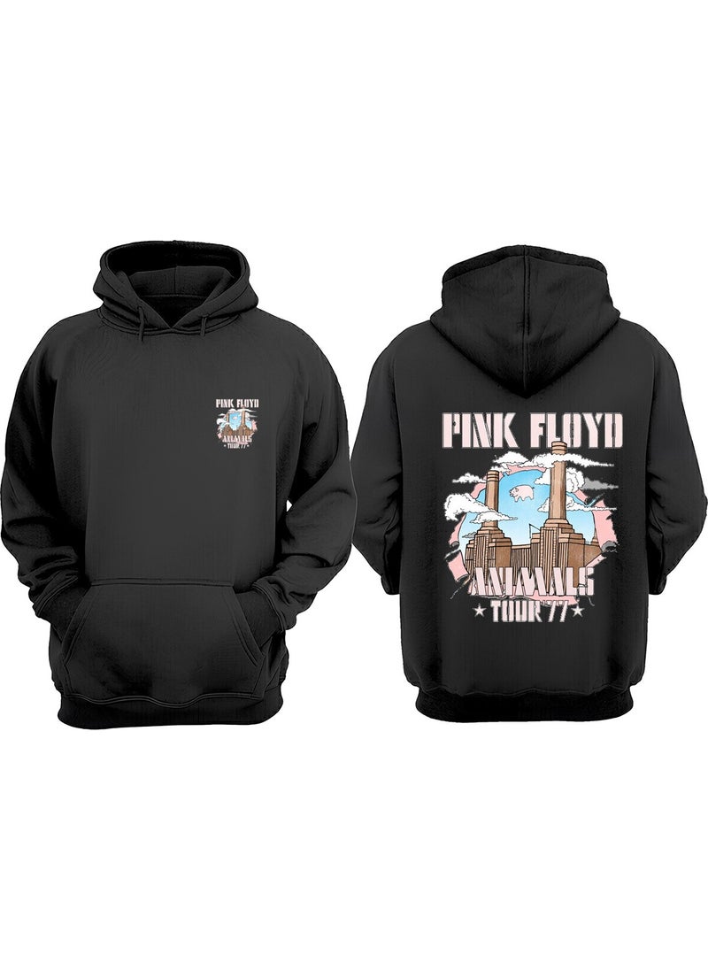 The Wert - Unisex Pink Floyd Animals Design Front Back Printed Regular Fit Black Sweatshirt - Image 1