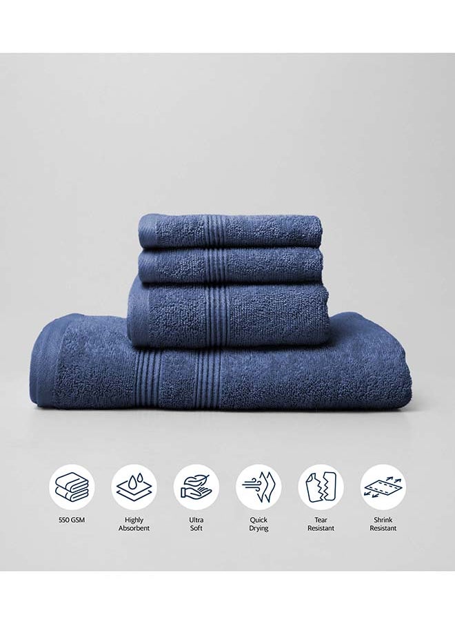 4 Pieces Set by La'Marvel, Estate Blue 550 GSM 100% Cotton Luxury Home Towels - pzsku/ZFC9F485EE644C2877F7FZ/45/_/1727863559/f7c6b3ff-cd1b-4e41-a1fc-d4dcebaec764