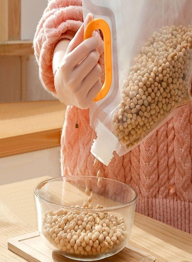 NPB Store 4 Pcs - 2.5 Liter, Multigrain Kitchen Storage Bags, Grain Moisture-Proof Stand Up Pouch with Portable Handle for Long Term Food, Rice, Beans, Candy, Liquid, Tea, Coffee, Sugar Storage - Image 2