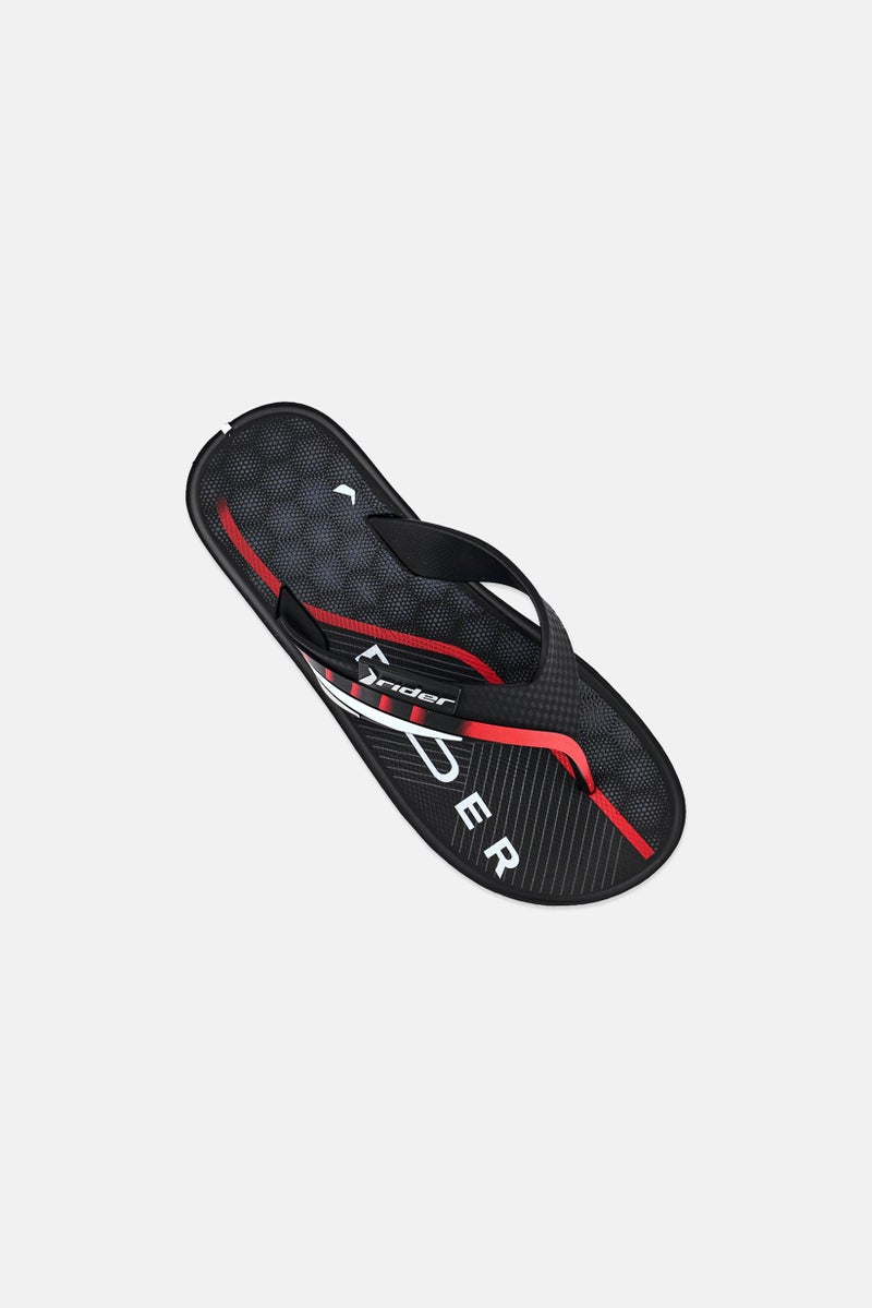 RIDER Kids Boy Brand Logo Slip On Slippers, Black - Image 4