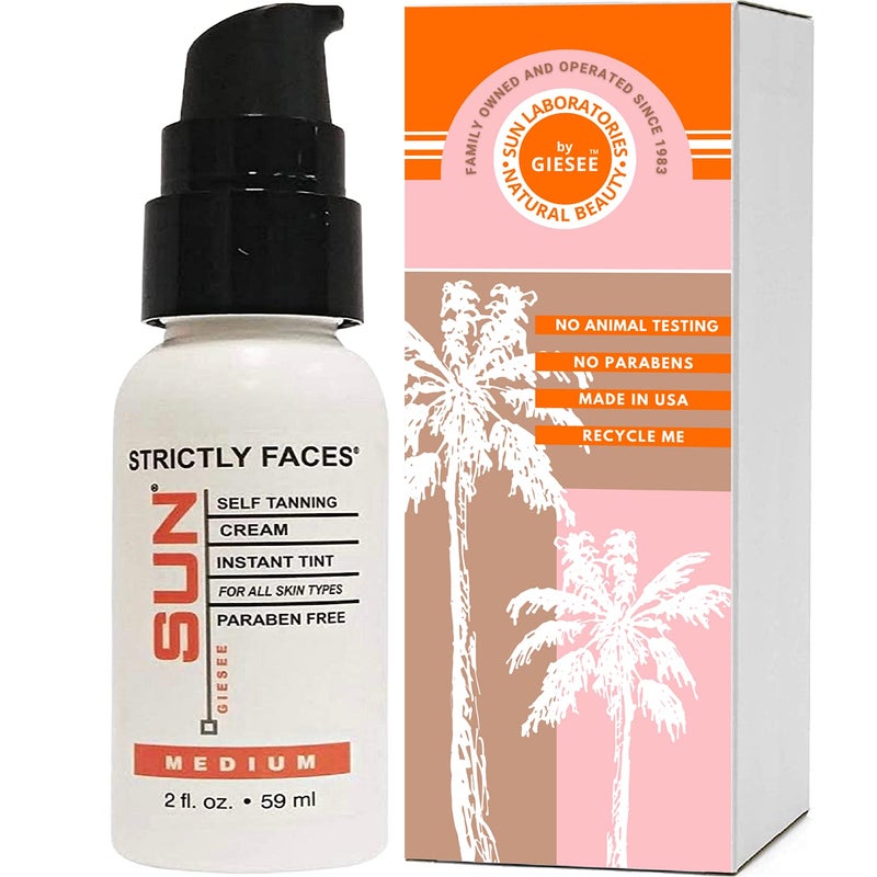 Sun Laboratories By Giesee Face Self Tanner Medium: Facial Self Tanning Lotion, Suntan Lotion and Sun Tanning Lotion for a Perfect Fake Tan - Image 1