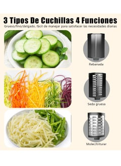 ET-LIFE 3 in 1 Electric Cheese Grater, Salad Shooter Maker for Block Cheese Home Kitchen Electric Food Slicer Shredder Chopper Automatic Grater,  for Vegetables Cucumber Carrots Cabbage Nuts  - Image 2