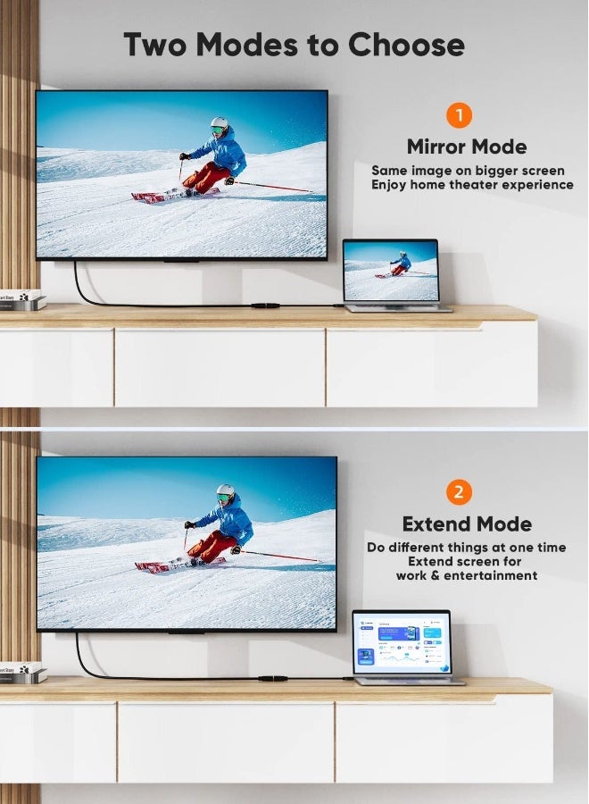 محول HDMI ذكر إلى DVI أنثى بطول 25 سم 【عبوة 2】، محول HDMI ثنائي الاتجاه ذكر إلى DVI-I (24+5) أنثى، لجهاز الكمبيوتر، التلفاز، صندوق التلفاز، PS5، بلوراي، Xbox، سويتش - Image 5