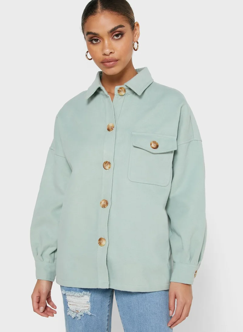 Missguided Petite Button Down Shacket