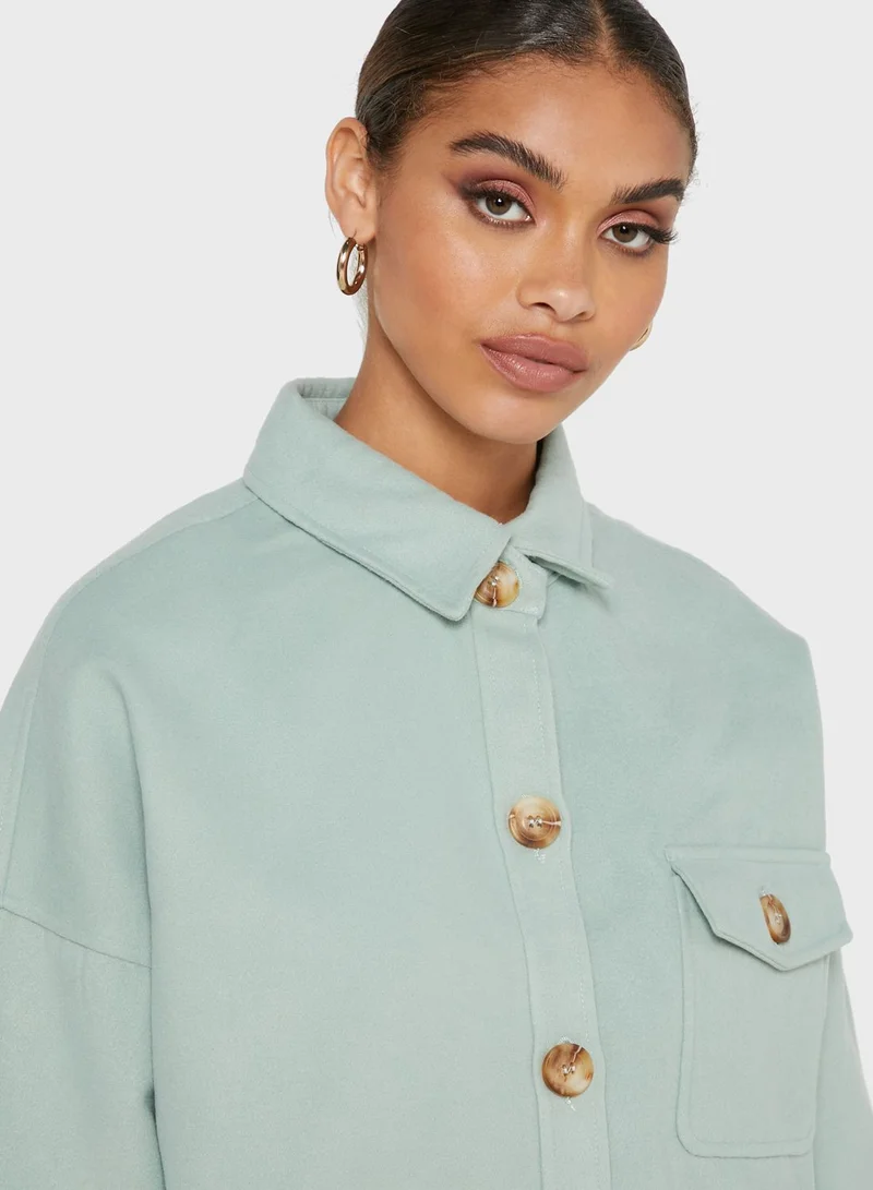 Missguided Petite Button Down Shacket