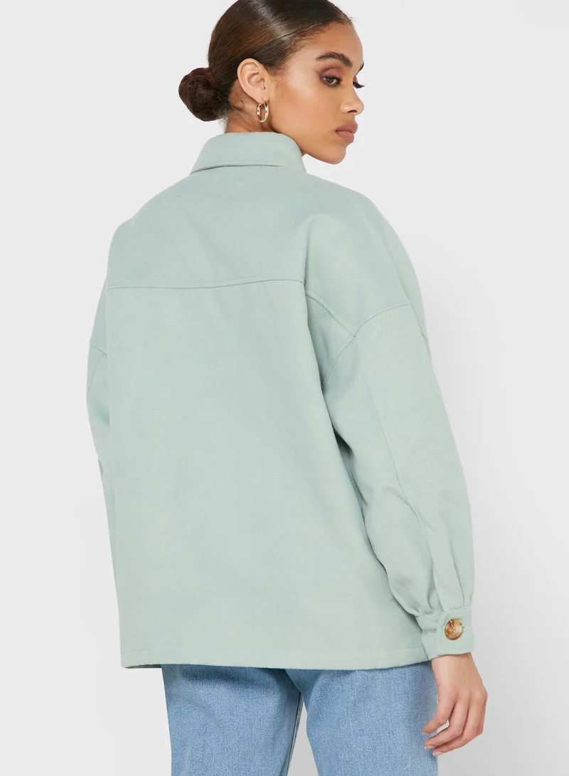 Missguided Petite Button Down Shacket
