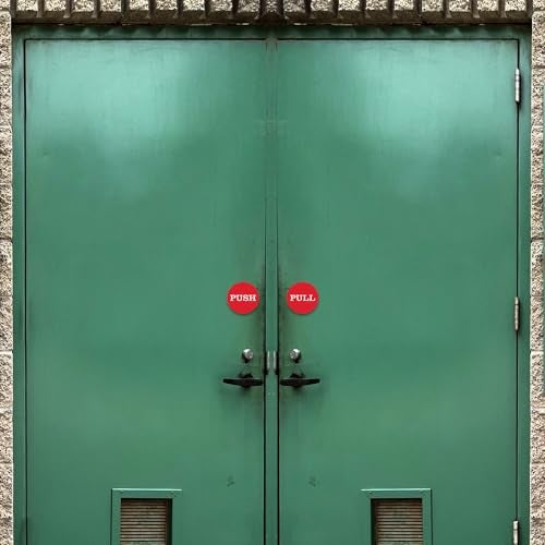 All Quality 2" Round Push Pull Door Signs (Black) - 2 Sets (4pcs) - Image 3
