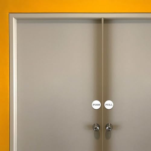 All Quality 2" Round Push Pull Door Signs (Black) - 2 Sets (4pcs) - Image 2