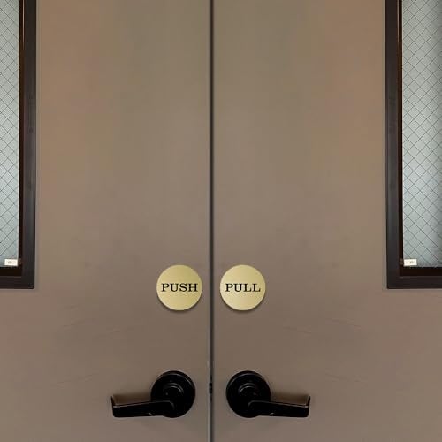 All Quality 2" Round Push Pull Door Signs (Black) - 2 Sets (4pcs) - Image 5