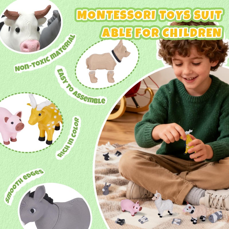 Cessfle 40 Pieces Magnetic Farm Animals Toys Play Set, Fun and Educational 3D Printed Animals for Easter Basket Stuffers, Easter Gifts for 3-5 5-7 8-12 Year Old Kids Boy Girl - Image 5