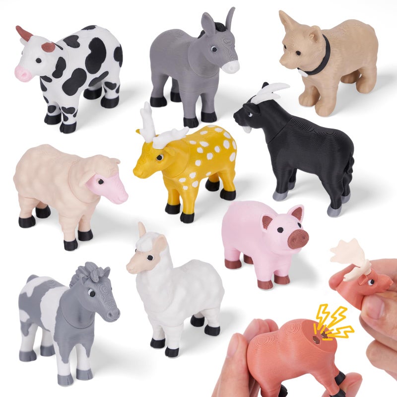 Cessfle 40 Pieces Magnetic Farm Animals Toys Play Set, Fun and Educational 3D Printed Animals for Easter Basket Stuffers, Easter Gifts for 3-5 5-7 8-12 Year Old Kids Boy Girl - Image 1