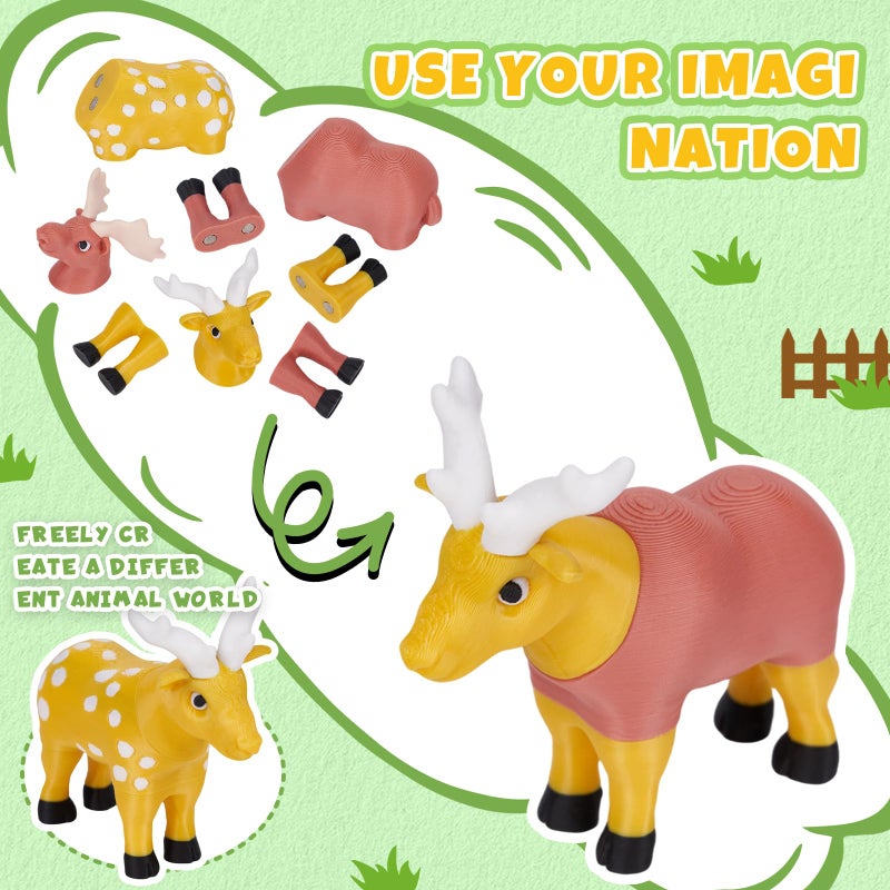 Cessfle 40 Pieces Magnetic Farm Animals Toys Play Set, Fun and Educational 3D Printed Animals for Easter Basket Stuffers, Easter Gifts for 3-5 5-7 8-12 Year Old Kids Boy Girl - Image 3