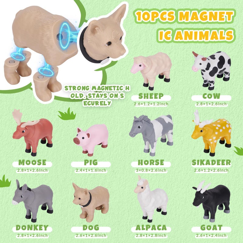 Cessfle 40 Pieces Magnetic Farm Animals Toys Play Set, Fun and Educational 3D Printed Animals for Easter Basket Stuffers, Easter Gifts for 3-5 5-7 8-12 Year Old Kids Boy Girl - Image 2