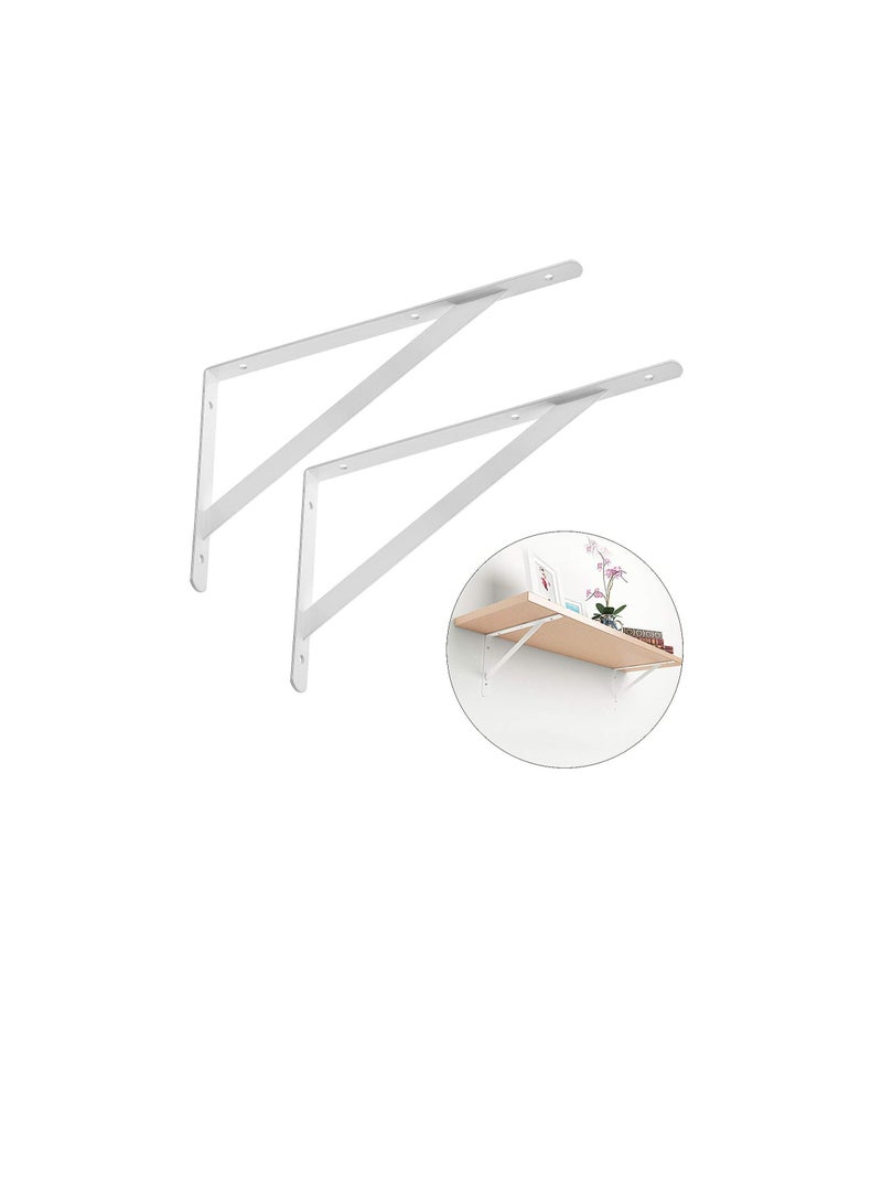 Heavy Duty One Pair Shelf Brackets 9" x 12", Floating Shelves Tripod Triangle Shelf L Brackets, 90 Degree Angle Wall Mounted Shelf Supporter Bracket Frame  - Image 2