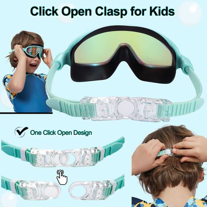 Seago Kids Goggles for Swimming 2 Pack No Leaking Anti-Fog Outer Eye Fit with Wide View UV Protection Crystal Clear Watertight Swim Goggles with nose cover Suitable for Children Youth Boys Girls Age 3 to 14 - Image 4