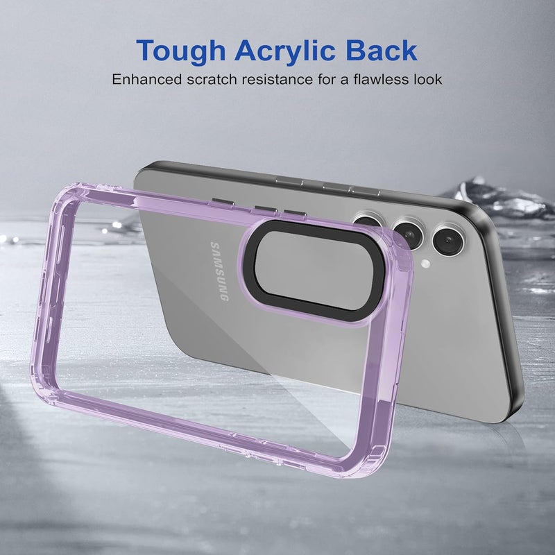 ZAPCASE غطاء خلفي لجهاز سامسونج جالاكسي S24 5G | متوافق مع غطاء خلفي لجهاز سامسونج جالاكسي S24 5G | غطاء مع حماية الكاميرا | (TPU + PC | بنفسجي شفاف) - Image 5