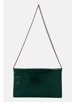 Moda Luxe Women Textured Clutch Bag 20 H x 29 L x 2 W cm, Green  - Image 2