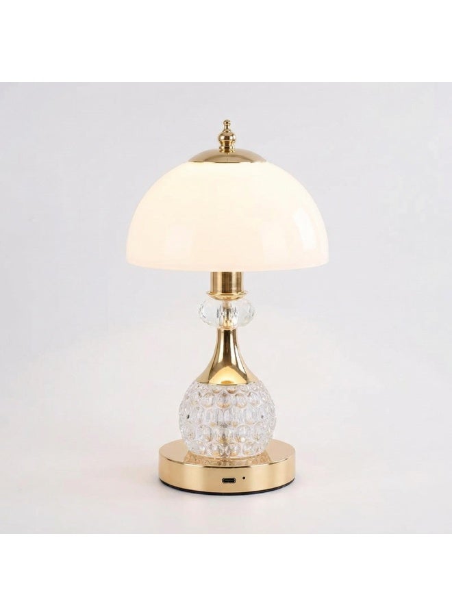 Touch Control Table Lamp, 3 Color Dimmable Bedside Lamp with USB Charging,  Modern Crystal Nightstand Lights for Bedroom, High CRI Eye Protection Reading Lamp for Living Room, Decorative Ambient Table Light - Image 1