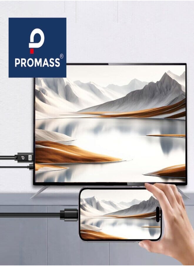 PROMASS - Promass Lightning to HDMI/HDTV Cable Adapter, HDTV AV Adapter Cable 1080P for i Phone/Projector/Monitor 2M - Image 1
