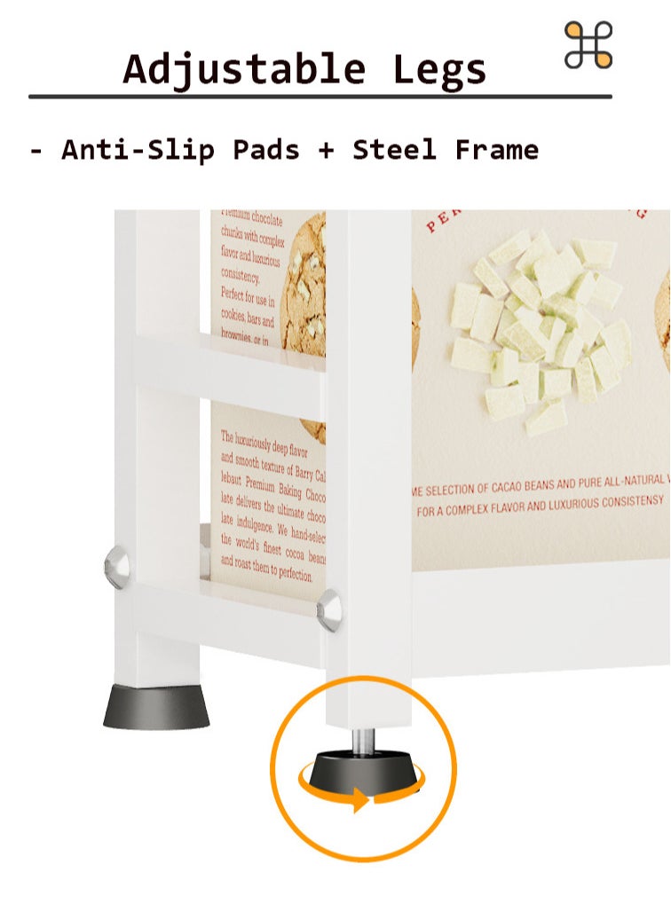 Double Layer Kitchen Storage Rack Countertop Organizer - 40cm Heavy-Duty Waterproof Shelf with Tall Base for Large Bottle